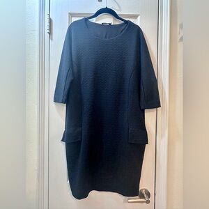 COS Textured Barrel Elegant Black Women's Dress M Minimalist Balloon Lagenlook